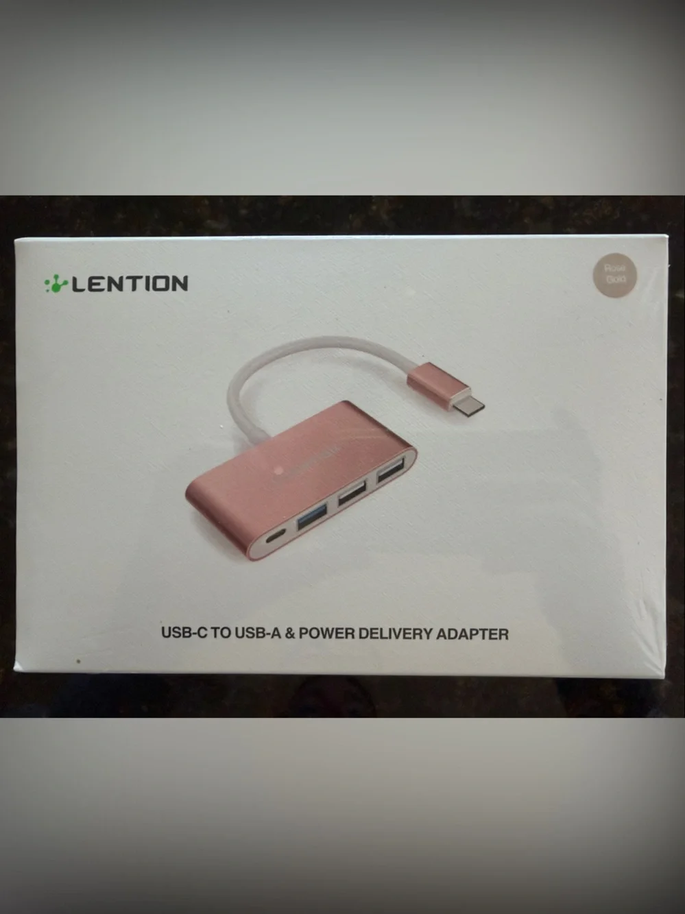 USB-C to USB-A & Power Delivery Adapter — Rose Gold